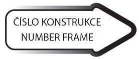 štítek - číslo konstrukce
