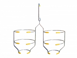 Nerezový košík na infuzní lahve dvojitý