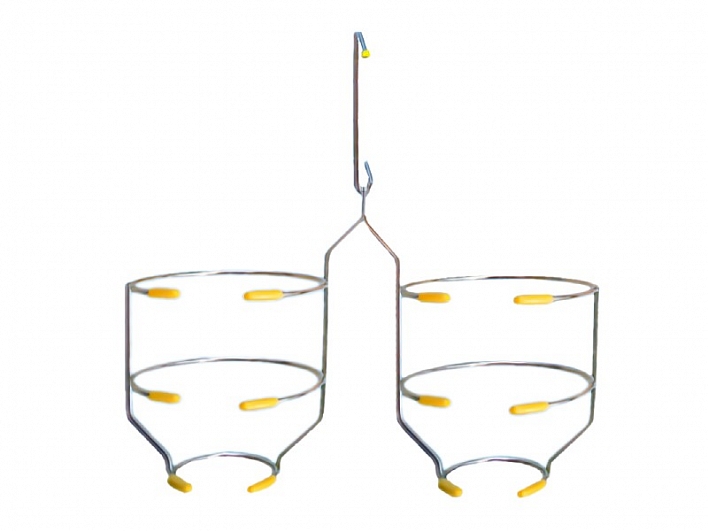 Nerezový košík na infuzní lahve dvojitý